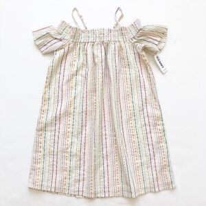 Old Navy NWT cold shoulder shiny stripe dress M(8)